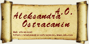 Aleksandra Ostraćanin vizit kartica